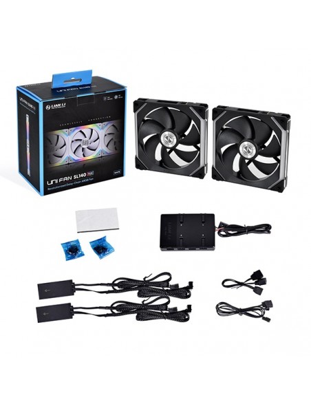 Lian Li Uni Fan SL140 Carcasa del ordenador Ventilador 14 cm Negro 2 pieza(s)