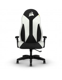 Corsair TC60 Silla para videojuegos de PC Asiento acolchado Negro, Blanco