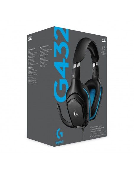 Logitech G G432 Auriculares Diadema Conector de 3,5 mm Negro, Azul