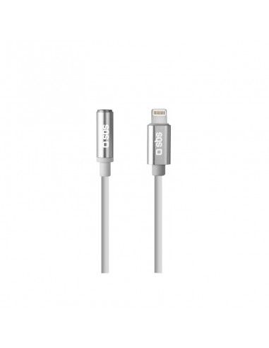 SBS TEADAPTJACKMFIW cable de audio 0,15 m 3,5mm Lightning Blanco