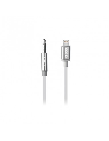 SBS TEADAPTIPJACK35W cable de audio 1 m 3,5mm Lightning Blanco