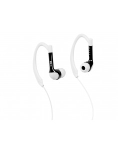 SBS TESPORTINEARK auricular y casco Auriculares gancho de oreja Conector de 3,5 mm Negro, Blanco