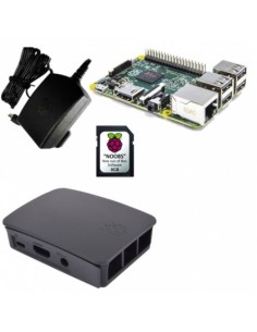 KIT RASPBERRY PI 3 MODELO B / MICROSD 32GB NOOBS / F.ALIM NEGRA / CAJA NEGRA-GRIS (RB-KIT-1021) - Imagen 1
