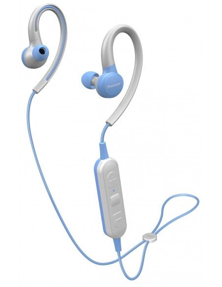 Pioneer E6 Auriculares gancho de oreja, Dentro de oído Bluetooth Azul, Blanco