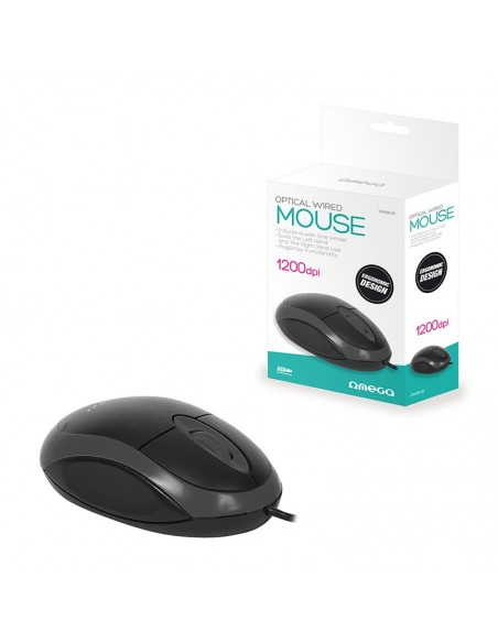 Omega OM06VB ratón Ambidextro USB tipo A Óptico 1200 DPI
