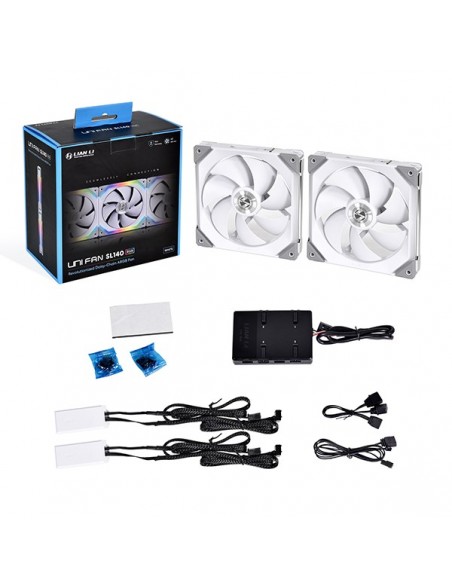 Lian Li Uni Fan SL140 Carcasa del ordenador Ventilador 14 cm Blanco 2 pieza(s)