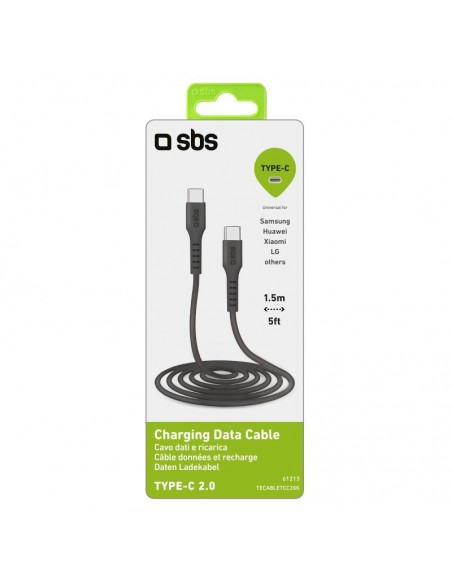 SBS TECABLETCC20K cable USB 1,5 m USB 2.0 USB C Negro