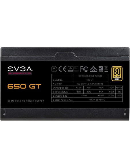 EVGA Supernova 650 GT unidad de fuente de alimentación 650 W 24-pin ATX ATX Negro