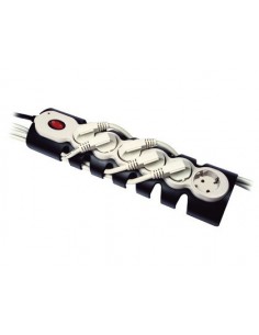 Fellowes 9914401 base múltiple 6 salidas AC Negro, Blanco