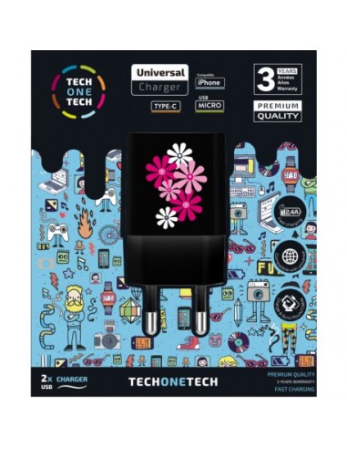 TECH1TECH TEC2601 cargador de dispositivo móvil Negro Interior