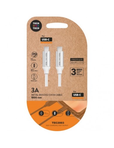 TECH1TECH TEC2204 cable USB 1 m USB C Blanco