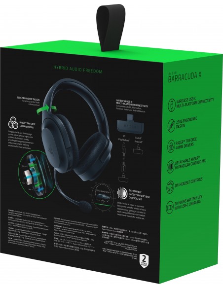 Razer BARRACUDA X Auriculares Diadema Conector de 3,5 mm USB Tipo C Negro