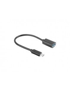 Lanberg AD-UC-UA-04 cable USB 0,15 m USB 3.2 Gen 1 (3.1 Gen 1) USB A USB C Negro
