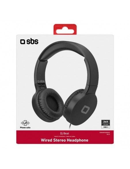 SBS TEHEADPHDJBEATK auricular y casco Auriculares Diadema Conector de 3,5 mm Negro
