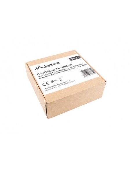 Lanberg CA-HDMI-20FB-0800-BK cable HDMI 80 m HDMI tipo A (Estándar) Negro, Plata