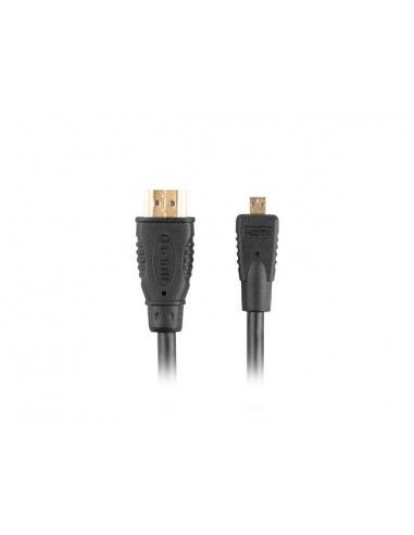 Lanberg CA-HDMI-12CC-0010-BK cable HDMI 1 m HDMI tipo A (Estándar) HDMI tipo D (Micro) Negro
