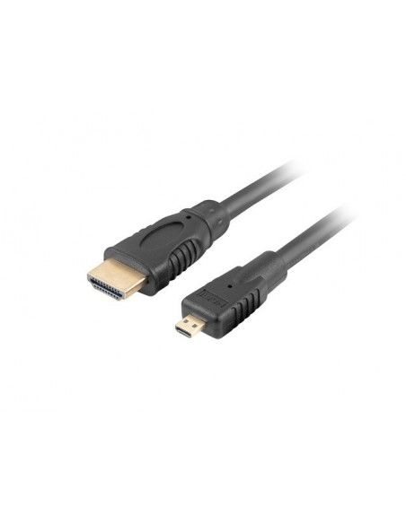 Lanberg CA-HDMI-12CC-0010-BK cable HDMI 1 m HDMI tipo A (Estándar) HDMI tipo D (Micro) Negro