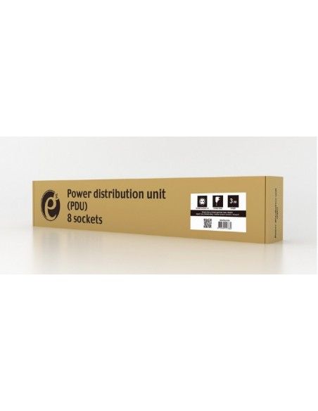 Gembird EG-PDU-014 unidad de distribución de energía (PDU) 8 salidas AC 1U Negro