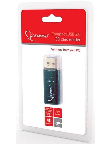 Gembird UHB-CR3-01 lector de tarjeta USB Negro
