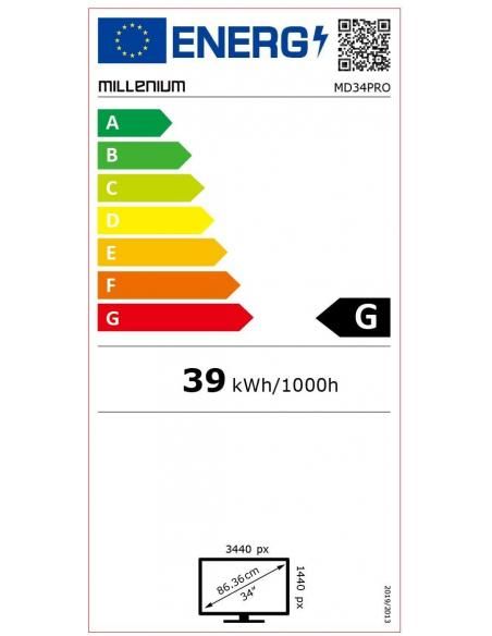 MONITOR GAM MILLENIUM 34" CURVO FHD,IPS, 165hz,3440x1440,1ms,HDMI,Display Port,21:9,WHITE - Imagen 5
