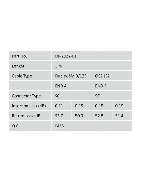 Digitus Cable de conexión modo único de fibra óptica, SC SC