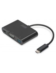 Digitus Adaptador multipuerto USB Type-C™ VGA, 3 puertos