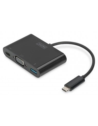 Digitus Adaptador multipuerto USB Type-C™ VGA, 3 puertos