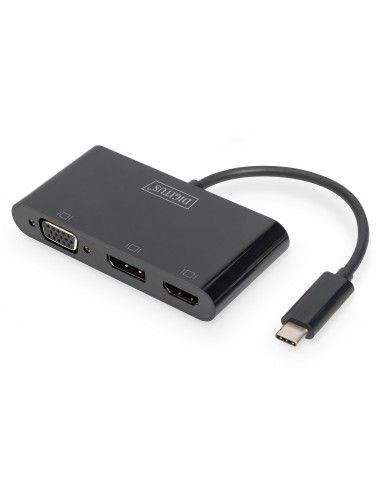 Digitus Adaptador de monitor triple USB-C™ 3 en 1 (HDMI, DP, VGA)
