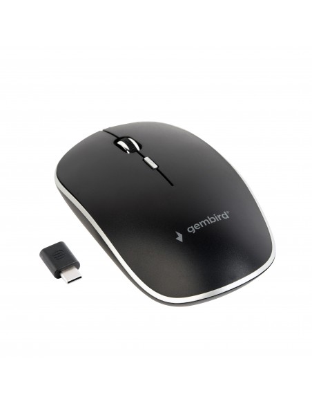 Gembird MUSW-4BSC-01 ratón Ambidextro RF Wireless+USB Type-C Óptico 1600 DPI