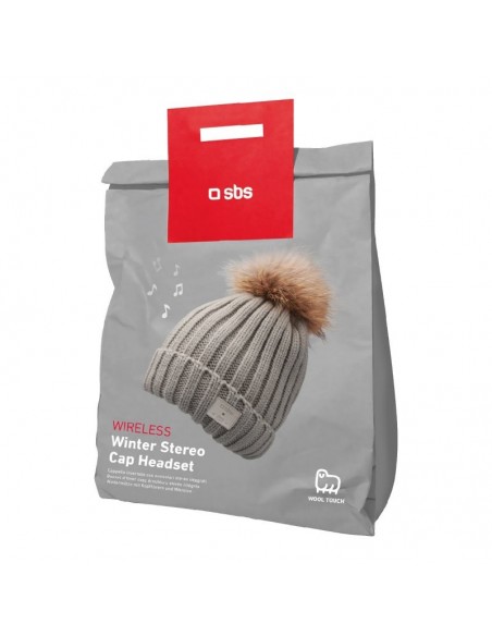 SBS TEWOOLFURG Gorro con auricular Inalámbrico Gris