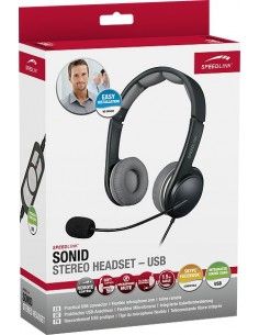 SPEEDLINK SONID Auriculares Alámbrico Diadema Oficina Centro de llamadas Negro