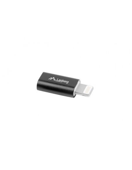 Lanberg AD-LM-UM-02 cambiador de género para cable Micro USB Lightning Negro