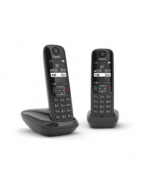 Gigaset AS690 Duo Teléfono DECT analógico Identificador de llamadas Negro