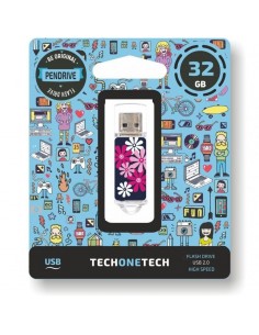 TECH1TECH TEC4017-32 unidad flash USB 32 GB USB tipo A 2.0 Negro, Rosa, Blanco