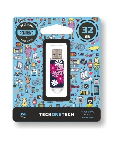 TECH1TECH TEC4017-32 unidad flash USB 32 GB USB tipo A 2.0 Negro, Rosa, Blanco