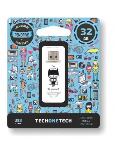 TECH1TECH TEC4018-32 unidad flash USB 32 GB USB tipo A 2.0 Negro, Blanco
