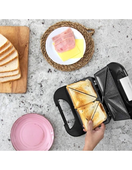 Cecotec Rock´n Toast Fifty-Fifty sandwichera 750 W Negro, Plata
