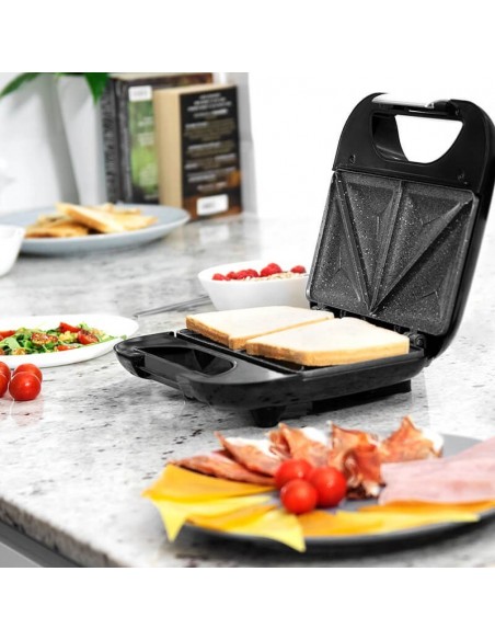 Cecotec Rock´n Toast Fifty-Fifty sandwichera 750 W Negro, Plata