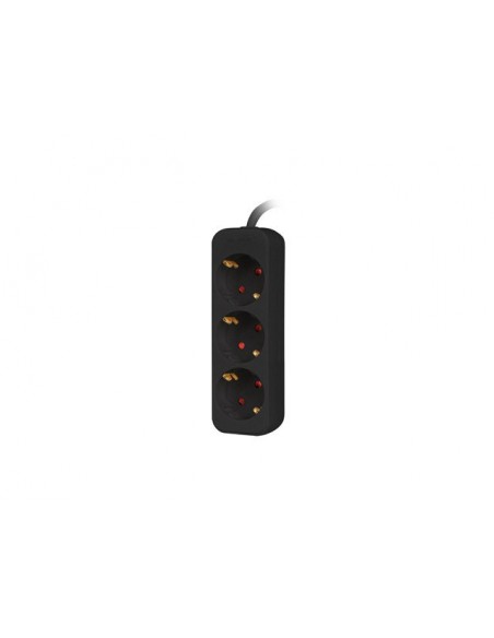 Lanberg PS0-03F-0150-BK base múltiple 1,5 m 3 salidas AC Interior Negro