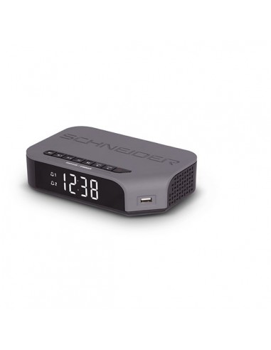 ​SCHNEIDER CONSUMER Schneider SC310ACL - Radio Despertador, Color Gris Reloj despertador digital