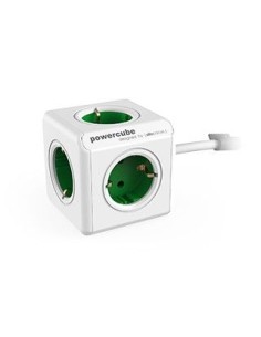 Allocacoc PowerCube Extended base múltiple 1,5 m 5 salidas AC Interior Verde, Blanco