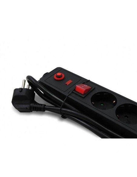 3GO REGP6 base múltiple 1,5 m 6 salidas AC Interior Negro