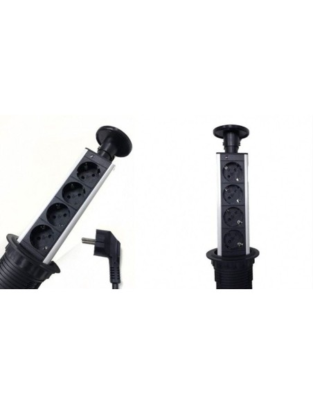 Phasak BN 6014 limitador de tensión Negro, Azul 4 salidas AC 1,5 m