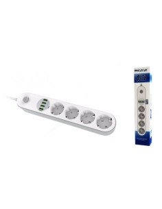 Phasak PH 0544 limitador de tensión Blanco 4 salidas AC 230 V 2 m