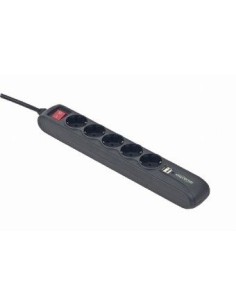 EnerGenie SPG5-U2-5 limitador de tensión Negro 5 salidas AC 5 V 1,5 m