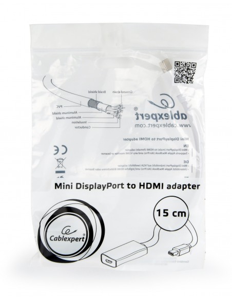Gembird A-MDPM-HDMIF-02-W adaptador de cable de vídeo Mini DisplayPort HDMI tipo A (Estándar) Blanco