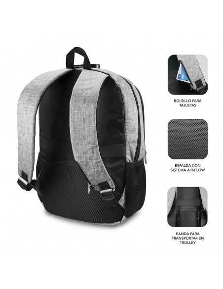 SUBBLIM Mochila para Portátil Urban Lock Backpack 16" Grey