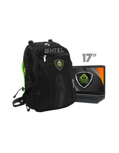KeepOut BK7GXL mochila Negro, Verde Imitación piel, Nylon