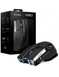 EVGA X20 ratón Ambidextro RF Wireless+Bluetooth+USB Type-A Óptico 16000 DPI