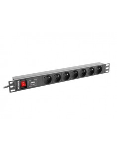 Lanberg PDU-07E-0200-IEC-BK base múltiple 2 m 7 salidas AC Interior Negro